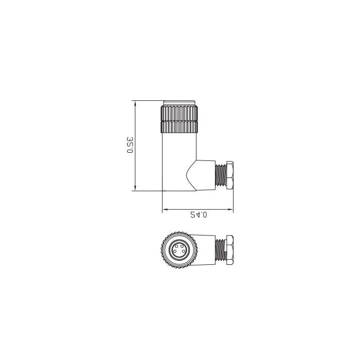 M8 4Pin, female 90°, screw connection, 63F083